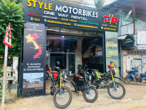 style motorbikes pakse shop laos with kawasaki and yamaha bikes