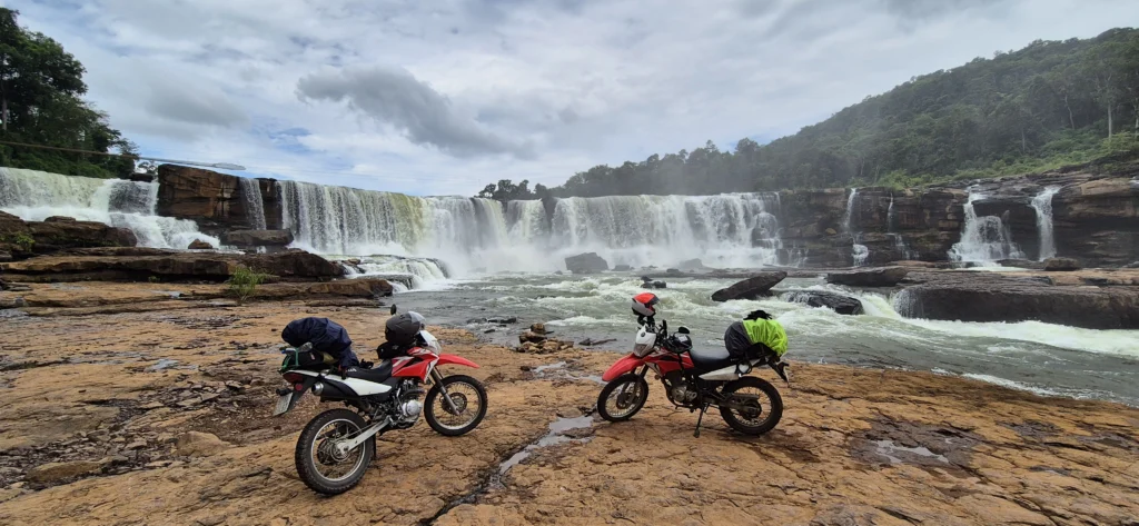 tad sepa waterfall Pakse Loop, laos with a dirt bike 150cc